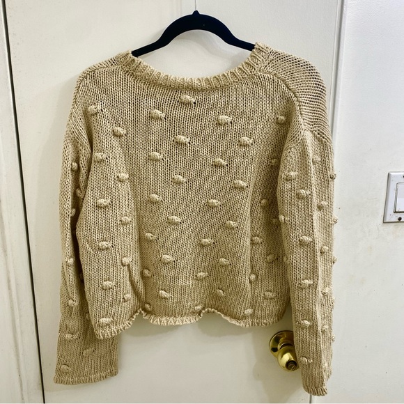 ZARA • Tan Pom Pom Sweater - Picture 2 of 3
